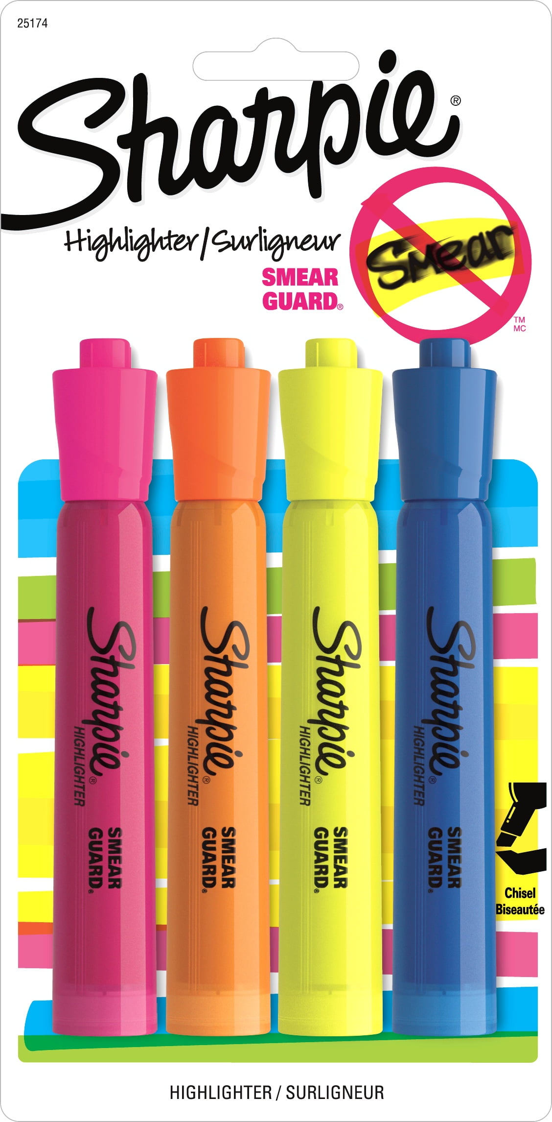 Fluorescent Pink Chisel Tip 12-Count Sanford Accent Tank-Style Highlighters 