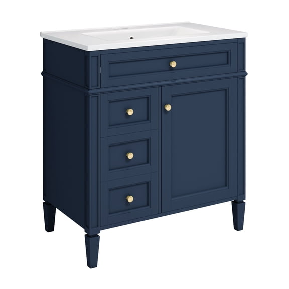 30-Inch Bathroom Vanity with Top Sink, Modern Storage Cabinet