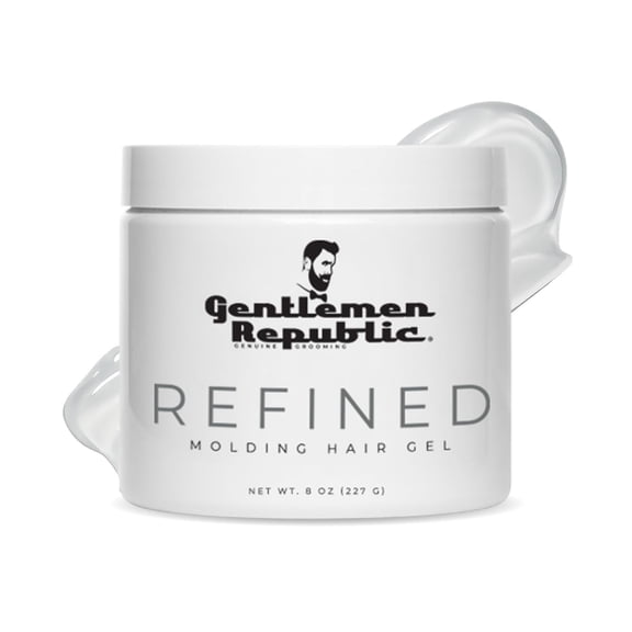Gentlemen Republic 8oz Refined Hair Gel – 24 Hour Hold & Shine, Alcohol-Free, Humidity Resistant