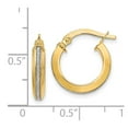 thumbnail image 3 of Leslie's Real 14kt Yellow Gold Polished Glimmer Infused Hoop Earrings; for Adults and Teens; for Women and Men, 3 of 3