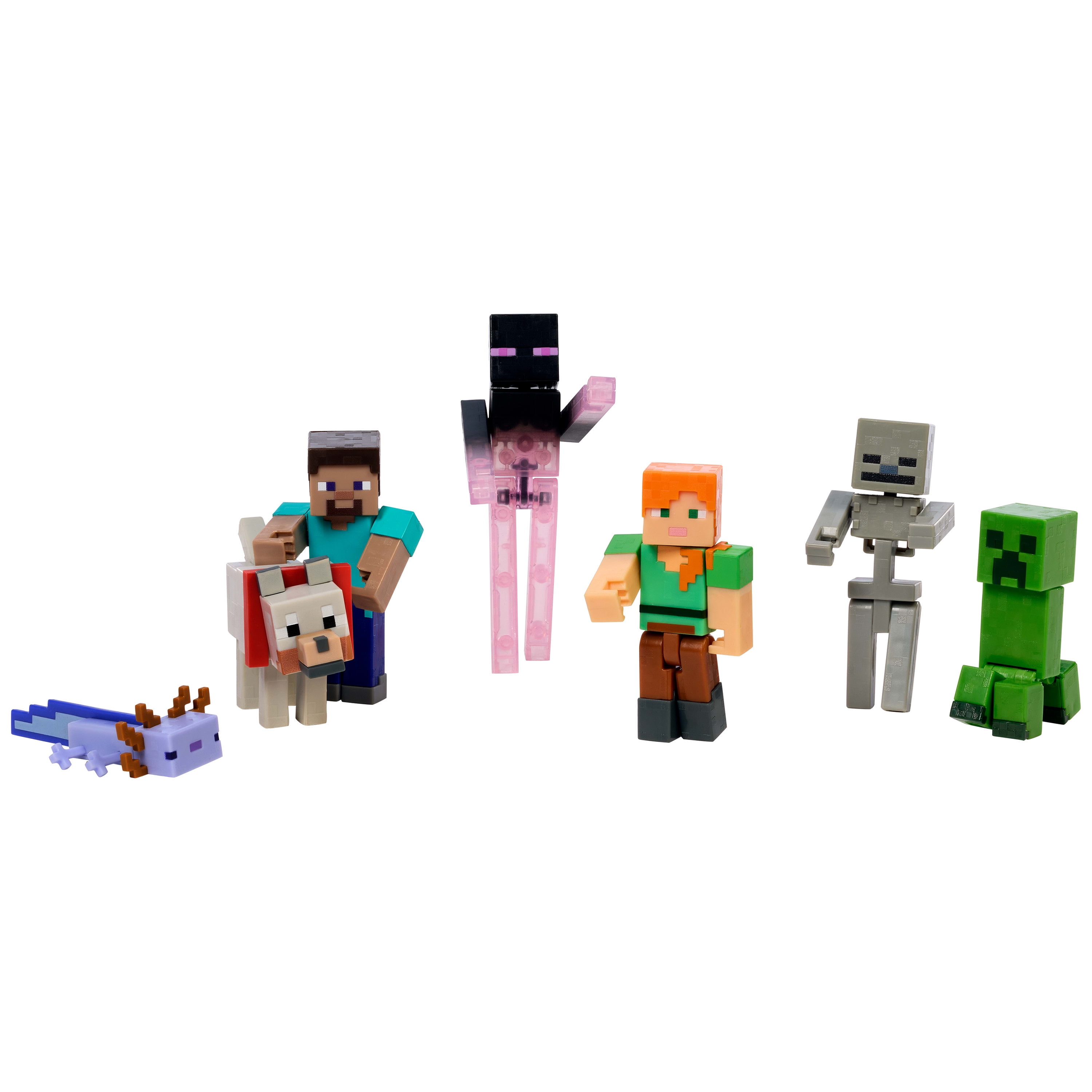 Minecraft World Builders Pack with 7 Action Figures in 3.25-inch Scale, Starter Collection