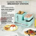 thumbnail image 5 of Nostalgia Retro 3-in-1 Breakfast Station with Egg Cooker, Griddle, and Bread Toaster, Aqua, 5 of 11