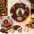thumbnail image 5 of 3D Christmas Fabric Wreath DIY Kit, DIY Patchwork Kit with Pattern and Supplies,Handmade Holiday Craft Decoration Set for Beginners Front Door, 5 of 7