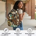 thumbnail image 4 of FKELYI Kids Backpack with Multi-Pockets 17 Inch Schoolbag for Elementary Student Boys Bookbag Sunflower Grunge Leopard Print Casual Daypack Travel Rucksack Knapsack for Girls, 4 of 7