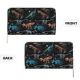thumbnail image 3 of Leather Thin Slim Wallets for Women Men - cool Dinosaur Clutch Card Wallet for Women Men with Zipper, 3 of 7