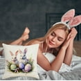 thumbnail image 6 of Matoen Spring Bunny Throw Pillow Covers 18x18, Rabbit Spring Decorative Pillows Case Soft Linen Cushion Covers for Couch Sofa Patio Garden Spring Decor, 6 of 6