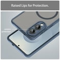 thumbnail image 5 of ELEHOLD Case for Samsung Galaxy S25 Edge, Wireless Charging Camera Protection Shockproof Magnetic Transparent Frosted Anti-Scratch Protective Phone Case for Samsung Galaxy S25 Edge,Blue, 5 of 8