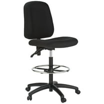 Homestock Sophisticated Simplicity Contoured Drafting Chair, Heavy Duty, With Lumbar Support, Swivel Chair, Adjustable Height Rolling Chair, 29.29 X 25.91 X 12.91 In - Black, Supports Upto 250 Lbs