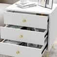 thumbnail image 4 of MONSLIPA Nightstand Bedside Table, Side End Table with 3 Storage Drawers, Sofa Table Night Stand with Metal Leg for Living Room Bedroom ,White, 4 of 7