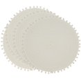 thumbnail image 4 of Saro Lifestyle 2802.W15R Set de 4 Sets de Table Ronds 15 Po. Pompon, Blanc, 4 of 4