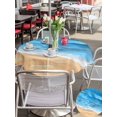 thumbnail image 4 of Outdoor Tablecloth with Umbrella Hole & Zipper, Blue Coastal Beach Round Tablecloth 54 Inch, Summer Nautical Ocean Beige Seaside Patio Table Cover Waterproof Table Cloth for Picnic/Party, 4 of 7