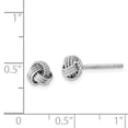 thumbnail image 2 of FB Jewels Sterling Silver Rhodium-plated Triple Knot Rope Post Earrings, 2 of 2
