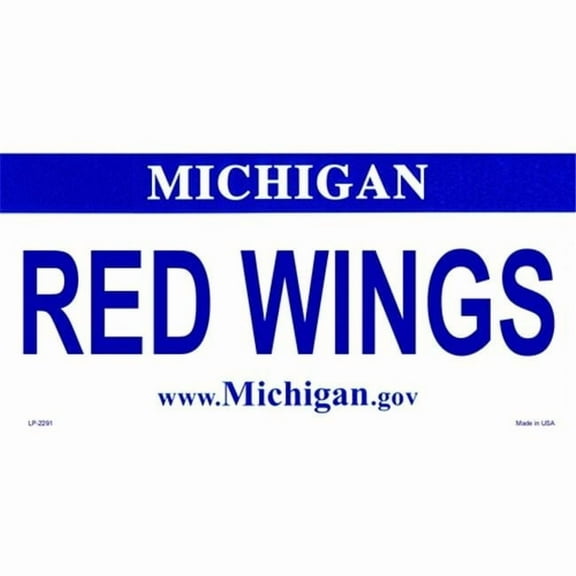 LP-2291 Michigan State Background License Plates- Red Wings