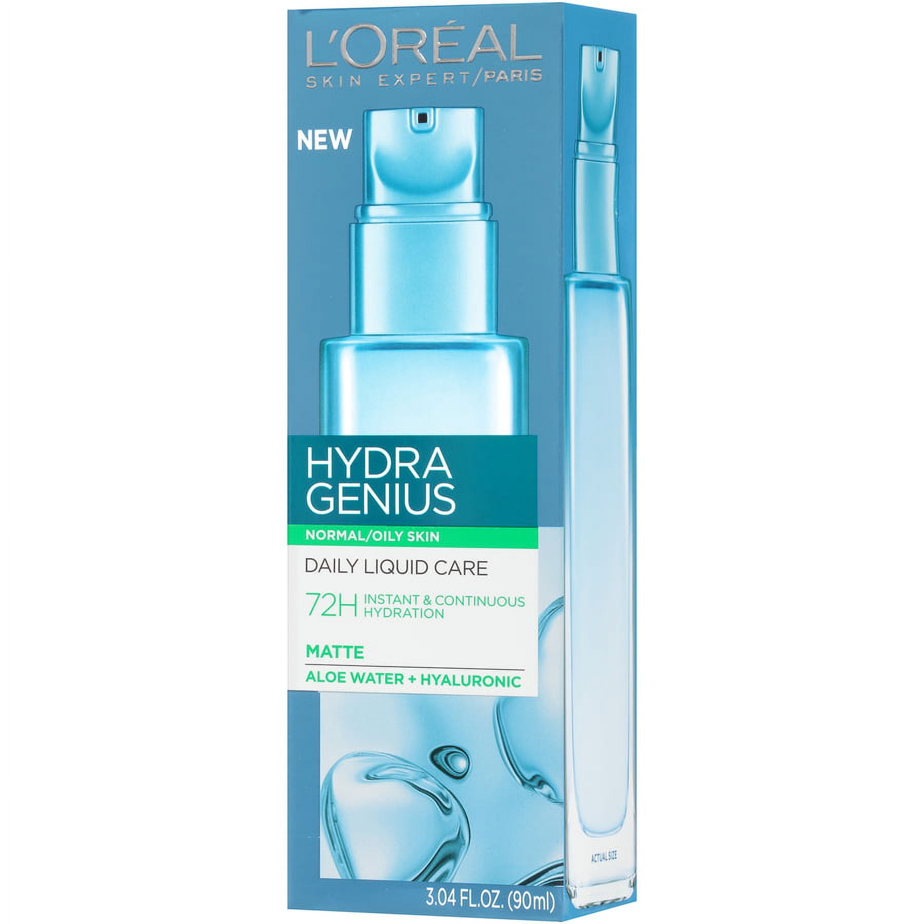 L'Oreal Paris Hydra Genius Daily Liquid Care Normal Oily Moisturizer, 3.04 fl oz