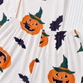 thumbnail image 5 of Elegyee Girl's Halloween Pajamas Pumpkin Short Sleeve Button Down Shirt Shorts Sleepwear, White, Size 11-12, 5 of 8