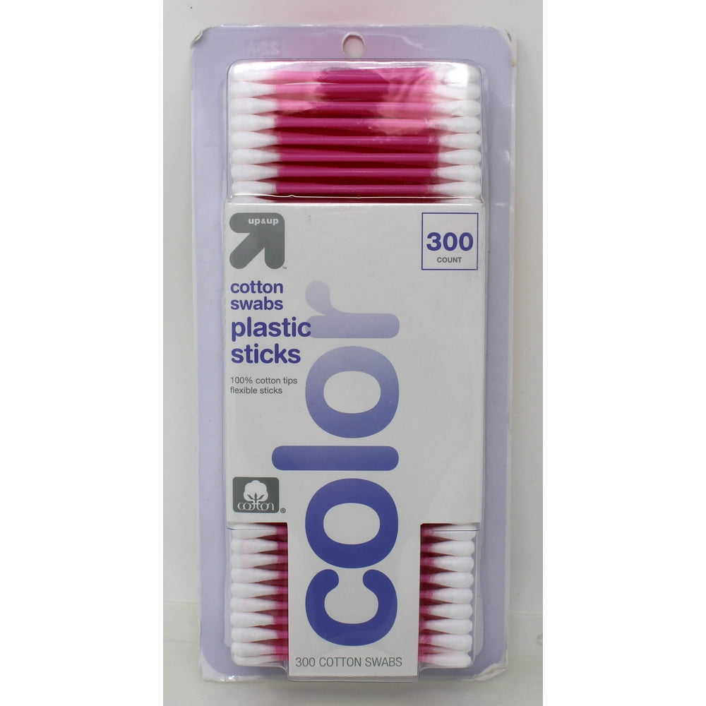Up & Up Color Cotton Swabs Plastic Sticks 300 Count (Pack of 2