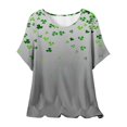thumbnail image 2 of Puntoco Liquidación de blusas cortas para mujer, blusa de manga corta con estampado de moda para mujer, camiseta de cuello redondo, 2 of 5