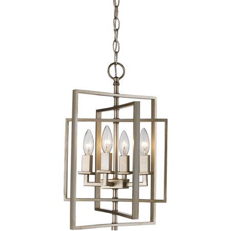 

Pendants 4 Light Fixture With Antique Silver Leaf Finish Metal E12 14 240 Watts