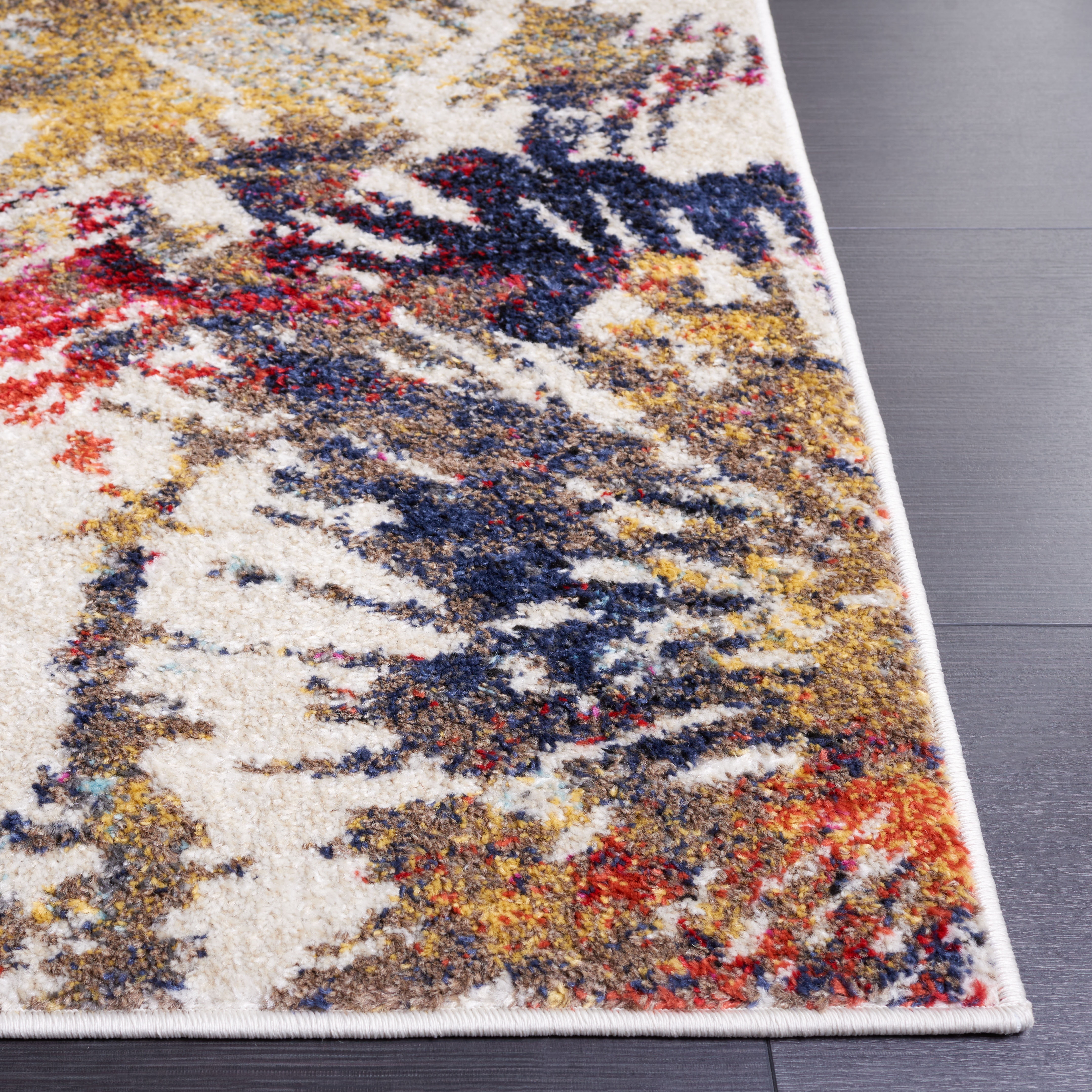 SAFAVIEH Adirondack Ian Abstract Area Rug, Ivory/Fuchsia Gold, 4' x 6'