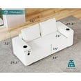 thumbnail image 4 of Merluxy Modular Sectional Sofa, Sofa Couch with 2 USB Ports & Cup Holders, Loveseat Couch with Storage, Sectional Couch White BouclÃ©, 4 of 6