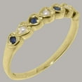 thumbnail image 2 of LBG British Made 10k Yellow Gold Cultured Pearl & Sapphire Womens Eternity Ring - 33 size options - Size 9, 2 of 9