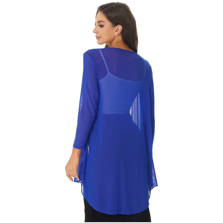 Alvivi Women's Long Sleeve Open Front Cardigan Chiffon Bolero