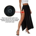 thumbnail image 5 of Women's Elastic Waist High Split Wrap Flowy Maxi Skirt - Versatile Bohemian Style, S-XXL, 5 of 5
