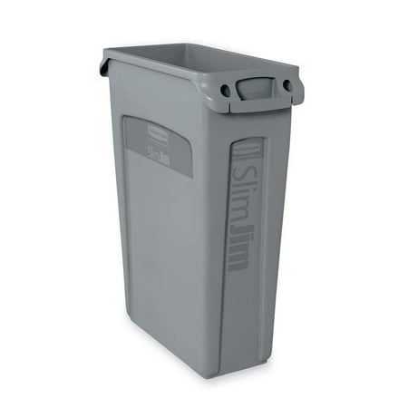 Rubbermaid Venting Slim Jim Waste Container, Gray