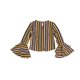 thumbnail image 2 of bar III Blusa de manga acampanada para mujer, multicolor, mediana, 2 of 2