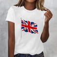 thumbnail image 2 of WREESH Womens Basic Graphic Tees Great Britain Uk Flag T-Shirts Fashion Printed Crewneck Short Sleeved Casual Top Shirt White, 2 of 4