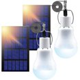 thumbnail image 1 of Bombilla solar LED, juego de 2 luces solares para acampar con panel solar de 3 W, adecuada para tiendas de campaña al aire libre, para senderismo, para acampar y pescar., 1 of 5