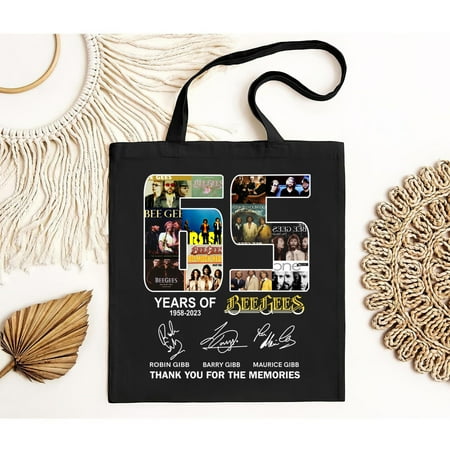 vintage 65 Years Of 1958 ® 2023 Bee Gees Thank You For The Memories Tote Bag-TH39955