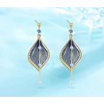 thumbnail image 2 of Pendientes para mujer Pendientes de hojas en capas de colores Pendientes bohemios con borlas colgantes Pendientes de plata Regalos para mujeres, 2 of 5