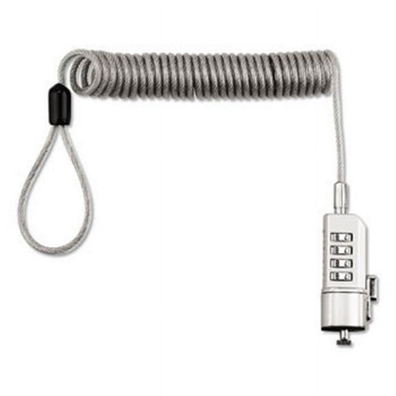 IVR 6 ft. Steel 4-Digit Cable Compact Combination Laptop Lock, Silver