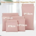 thumbnail image 5 of Snap Closure Pouch, 4PCS Personalized Snap Closure Leather Organizer Pouch, 5 of 7