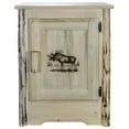 thumbnail image 2 of Montana Collection Accent Cabinet w/ Laser Engraved Moose Design, Right Hinged, Clear Lacquer Finish, 2 of 10