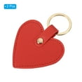 thumbnail image 3 of Uxcell Heart Leather Keychains Leather Key Fobs with Key Rings Keychain Holder for Wedding Gifts Red 2 Pack, 3 of 6