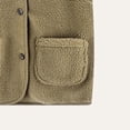 thumbnail image 5 of BLVB Boys Girls Fuzzy Fleece Vest Sherpa Warm Winter Sleeveless Button down Kids Jackets Coats with Pockets(Khaki,6-7 Years), 5 of 5