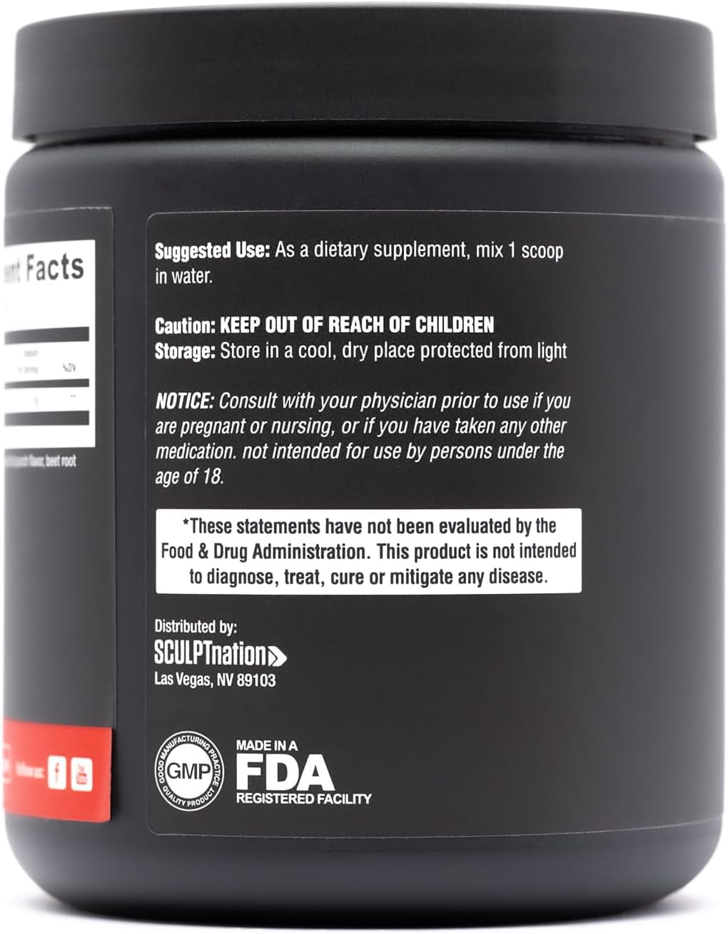 Sculpt Nation Muscle and Energy Support Creatine Monohydrate Amino Acid Supplement Powder, Fruit Punch, Workout Recovery, 30 Servings
