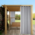 thumbnail image 4 of (2 Panel) Outdoor Curtain Garden Patio Gazebo Sunscreen Blackout Curtains, Thermal Insulated White Curtains with Grommet | Waterproof& Windproof&UV-protection & Mildew Resistant,  Gray  54*84in, 4 of 8