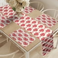 thumbnail image 2 of Ambesonne Kissing Table Runner & Placemats, Lip and Heart Shape Motif, Placemat 4 pcs + Runner 14"x72", Dark Coral and Champagne, 2 of 2