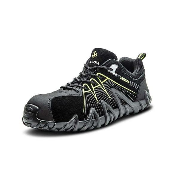 Terra Men's Spider X Industrial Shoe, Black Grey Lime, 9