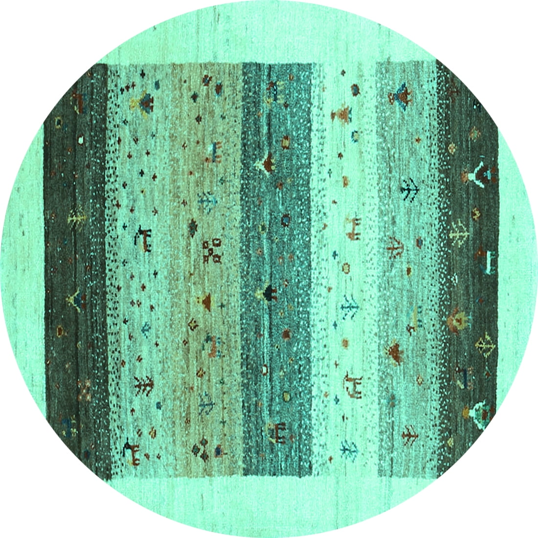 Ahgly Company Indoor Round Solid Turquoise Blue Modern Area Rugs, 8 ...