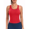 thumbnail image 4 of Beautyin Womens Sports Tops Tank Top with Built in Bra Workout Crop Top U Neck Ribbed Seamless Yoga Tight Fit, 4 of 6