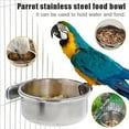 thumbnail image 2 of Stainless Steel Bird Feeding Water Bowls, Parrot Parakeet Cage Accessories, Small Size 10*4.5Cm With Clamp Holder And Spoon, 2 of 5