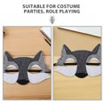 thumbnail image 3 of Minkissy 10Pcs Detailed Wolf Felt Half Face Mask Light Grey Animal Masquerade Mask for Dress Up, 3 of 8