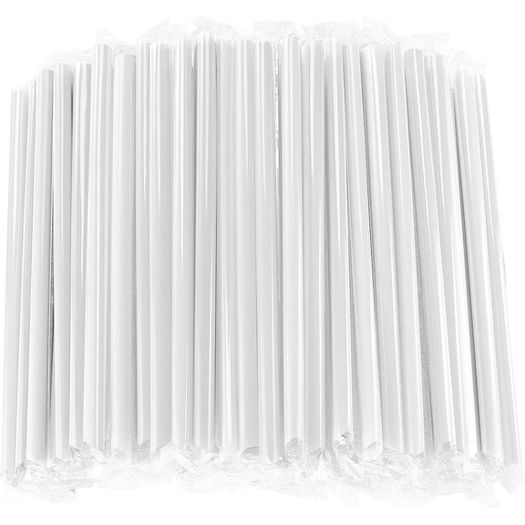 LQQBOX 100 Pcs Clear Boba Straws Smoothie Straws,Individually Wrapped Disposable Plastic Jumbo Large Wide-mouthed Milkshake Drinking Straws
