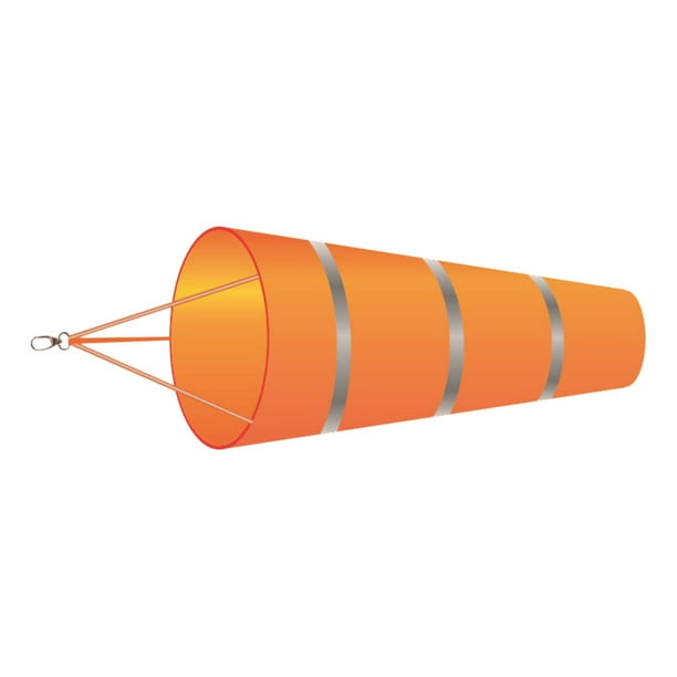 Manga de viento de 60 cm para medir el viento, cometa colgante, juguete, cinturón reflectante, calcetín impermeable Naranja