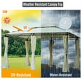 thumbnail image 3 of Homiyad 10x13 Cream White Gazebo Tent - Outdoor Shelter with Curtains, Vented 2-Tier Steel Frame Roof for All-Weather Patio Use | Aosom.com, 3 of 10
