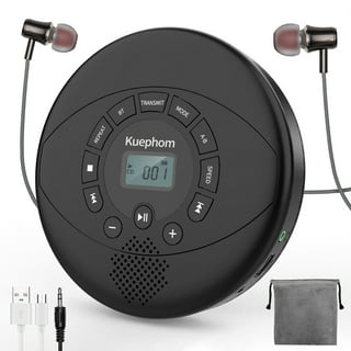 ahiya Portable CD Player, Personal Compact Disc Player with Headphone Jack,  Anti-Skip/Shock Small Music CD Walkman with Large LCD Display, for Adults  Students Kids and Home Travel Car Black 